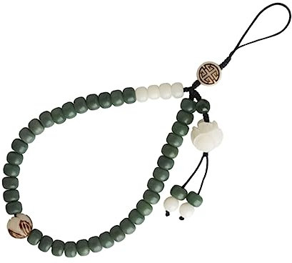 CLISPEED Funda De Teléfono Móvil Colgante De Bodhi De Jade Blanco Cadena Decorativa Para Celular Accesorio De Estilo Chino Para Uso Diario y Viajes