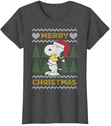 Peanuts Xmas Snoopy Woodstock, Retro-Stil, hässliches Vintage-Weihnachtsfest T-Shirt
