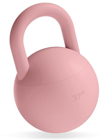Bala 30lb Kettleball, Soft Kettlebell for Women - Kettlebells Strength & Core Training Equipment for Home Gym Workouts - Anti-Slip Grip Exercise Weights with Cushioned Impact-Resistant Base - Blush