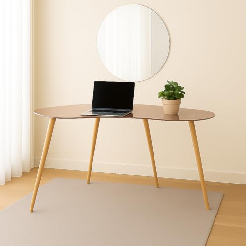 Mesa de Escritorio Marrón con Tapa de Cristal y Patas Efecto Madera Roble Aserrado – 120x60x74 cm – Diseño Moderno y Elegante