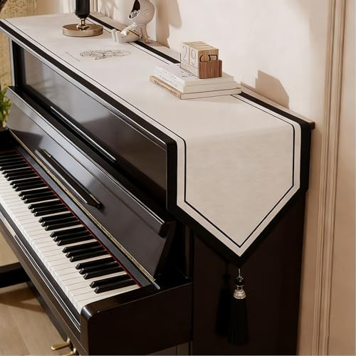NMKSYX Soft Touch Piano Top Runner Mat 32 55 71 95 110 Zoll lang, Top Protector Pads für Kommode, Digitalpiano/Fernsehschrank, Klavier staubdichtes Tuch (Stil 5,30 x 280 cm)