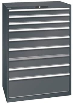 kaiserkraft | ESD-Schubladenschrank | BxTxH 1023 x 725 x 1450 mm | 9 Schubladen | Traglast 200 kg | anthrazitgrau