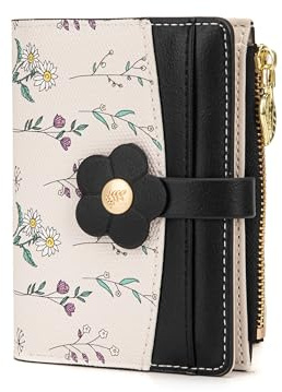 MOSOSA Porte Monnaie Femme, Petit Portefeuille Femme avec Blocage RFID, Porte Carte Femme en Poche à Monnaie et Cadeau pour Une Femmes, Noir