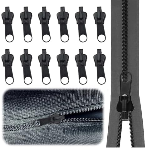 12 Stück Reisverschluss-zipper Ersatz,Reißverschluss Reparatur Set,Abnehmbare Zipper Pull Fixer Reparatur Set für Geldbörse, Kleider, Jeans, Koffer,Gepäck