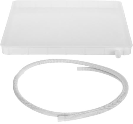 BCOATH Climatiseurs bac de récupération d'eau carré en plastique blanc 1 set avec sortie d'évacuation latérale résistant à la rouille pour maison ou bureau