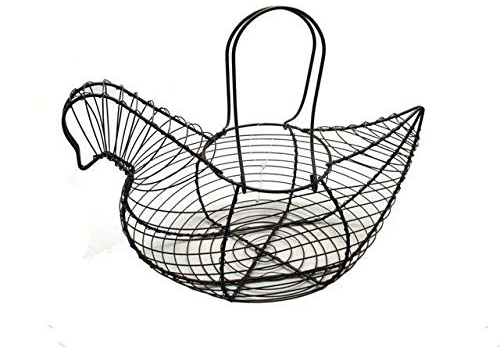 Master Casa Panier en Fer Porte Oeufs Forme Poule 30378