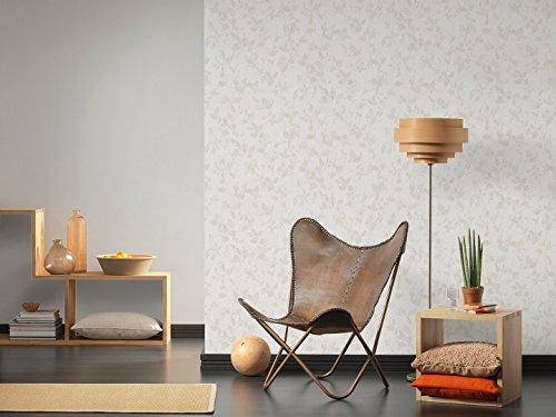 Livingwalls Vliestapete Hygge Tapete floral 10,05 m x 0,53 m beige creme grau Made in Germany 363975 36397-5
