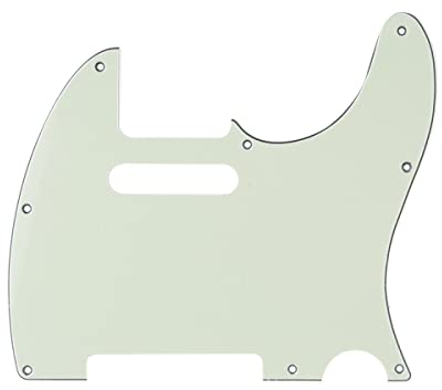 Musiclily Pro 8 Löcher Tele Pickguard Gitarren Schlagbrett für MIJ Made Fender Japan Telecaster,3 lagig Mint Green