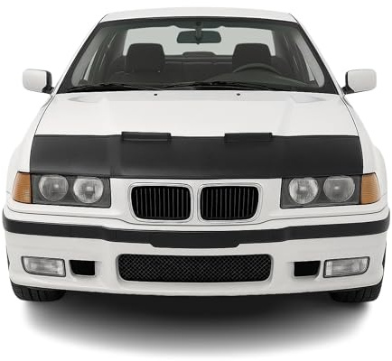 OMAC Haubenbra Steinschlagschutz Bonnet Bra kompatibel mit BMW 3er E36 1990-2000 Schwarz Halb