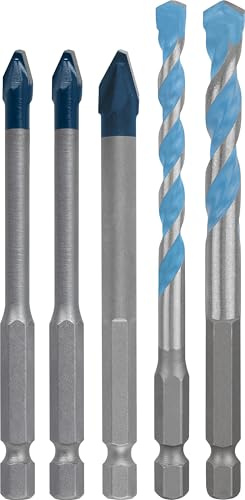 Expert HEX-9 Hard Ceramic & Multi Construction Drill Bit Set 5 piezas 6/8 | Para azulejos duros, azulejos blandos, Ø 6,00, 6,00, 8,00, 6,00, 8,00 mm, accesorios profesionales taladro, destornillador