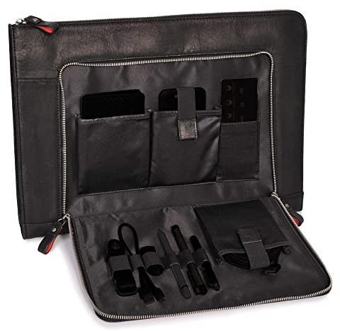 DONBOLSO Laptoptasche und Notebook Sleeve - 36x26x3 cm Leder Dokumententasche für Damen und Herren - Aktentasche mit Gepolstertem Fach für Laptop und Dokumente
