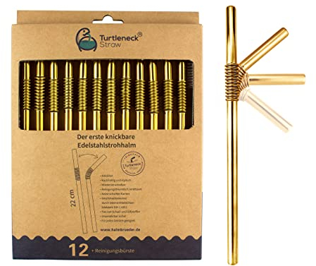 HalmBrüder | DER EINZIGE 𝗕𝗜𝗘𝗚𝗦𝗔𝗠𝗘 Edelstahl Strohhalm | Patentiert & Hygienezertifiziert | Metall Strohhalm wiederverwendbar, Trinkhalme Edelstahl, Metallstrohhalme