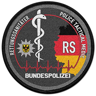 Copytec Patch Rund RS Bundespolizei Rettungs Sanitäter Sanitätsdienst Police #36706