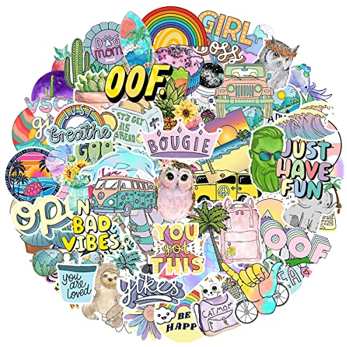 MARSFORCE Vsco Tumblr Aesthetic Adesivi in vinile impermeabili per computer portatile, bottiglie d'acqua, skateboard, auto, moto, bicicletta, chitarra, snowboard, iPhone, festa fai da te