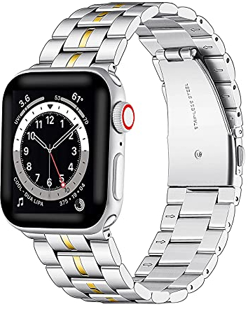 Libra Gemini Armband Kompatibel mit Apple Watch Armband 49mm 45mm 44mm 42mm Metall band, Verstellbare Edelstahl Ersatzbänder für die iWatch Series 8 Serie7 Serie6 Serie5 Serie4 Serie3/2/1,SE Ultra