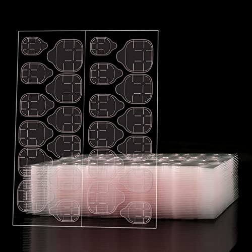 Laza 720Pcs Breathable Adhesive Tabs Fake Nail Glue Sticker 30 Sheets Super Sticky Double Sided Tips (Germany Jelly Gel) Flexible for Acrylic False Nails Manicure Tape - Pink