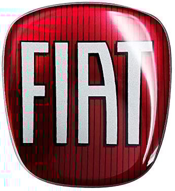 Fiat 14192 3D Aufkleber Logo für 500 Lenkrad, 40 x 43 mm Rot