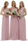 dinavian Robe de soirée asymétrique en mousseline de soie pour femme, bal de fin d'année, mariage, demoiselle d'honneur, rose poudré, 42