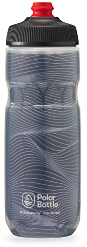 Polar Bottle Breakaway Insulated Water Bottle - BPA Free, Cycling & Sports Squeeze Bottle (Jersey Knit - Charcoal, 20 oz)