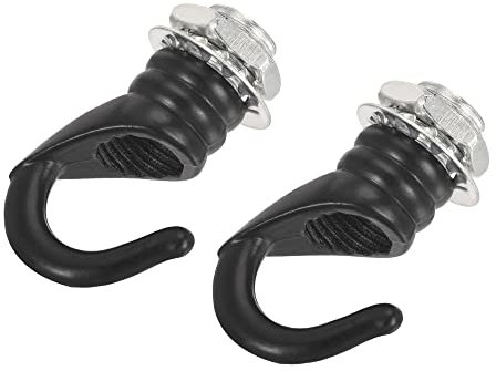 sourcing map Alloy Ceiling Hook Fixtures Accessories 23mmx31mm for Chandelier Ceiling Pendant Light Plate, Black Pack of 2