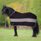 Horsenjoy Abschwitzdecke Jasmine Fleecedecke mit Gurten (135 cm, schwarz-grau)