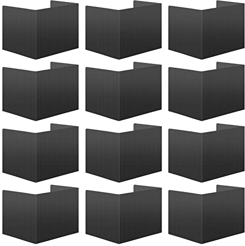 24 Stück Kunststoff Sichtschutzmappen für Studenten Klassenzimmer Trennwände Trennwand Schild Schreibtisch Privatsphäre Studie Carrel Panel Testing Boards, 115 x 34 cm (schwarz)