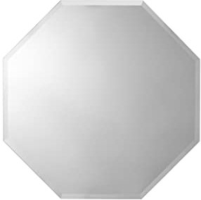 Croydex Favo Octagonal Bathroom Mirror Cabinets - Left Hand Door Opening, Fully Assembled Bathroom Cabinets with Mirror, Fixed Shelf Bathroom Wall Cabinet, All Fixings Included, 11 x 50 x 50 cm