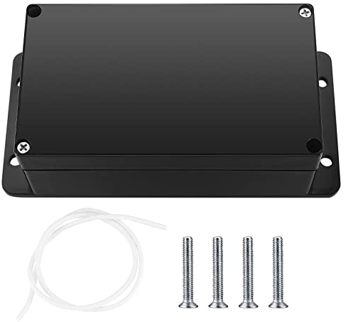Elektronik Anschlussdose, Abzweigdosen wasserdichte IP65, Verteilerdose Aufputz, Aufputzdose, Electronic Projekt Box, Anschlusskasten Gehäuse Kunststoff (Schwarz, mit festem Ohr, 158x90x60mm)