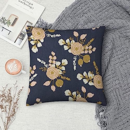 Throw Pillow Case Home Decorative,Watercolor Gold Rosa Blush Noisette Modern Rose Floral Pattern Flower Drawn,Living Room Bedroom Sofa Cushion Covers Decorative Square Throw Pillow Cover