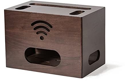 AOKLEY Kabelbox Holz-Router-Aufbewahrungsbox Set-Top-Box-Rack Netzteil TV-Line-Box Steckdosenschutz Dekorative Abschirmbox Kabelmanagement Box