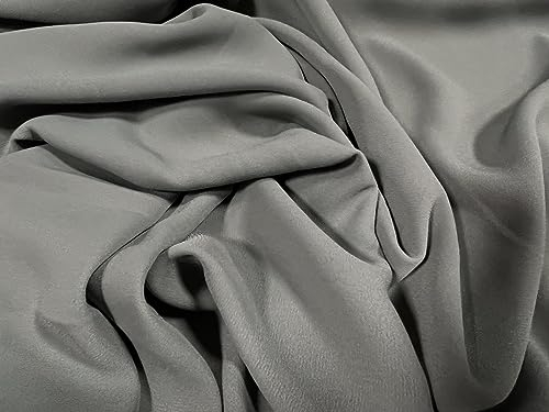 Georgette Kleiderstoff, Meterware, einfarbig, Grau