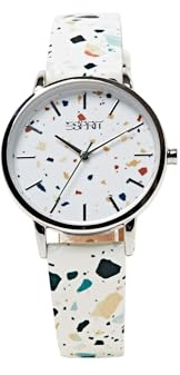 ESPRIT Damen Uhr Armbanduhr Everyday TERRAZZO Edelstahl Leder H.88875222