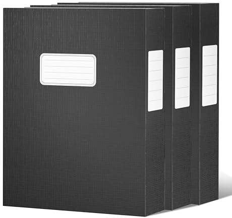 JiaWei 3 Stück 4 cm Breit Sammelbox A4 mit Magnetisch Deckel, aus 1800 g/m² extra starkem Karton für DIN A4 format, Mit auswechselbaren Etiketten - Schwarz