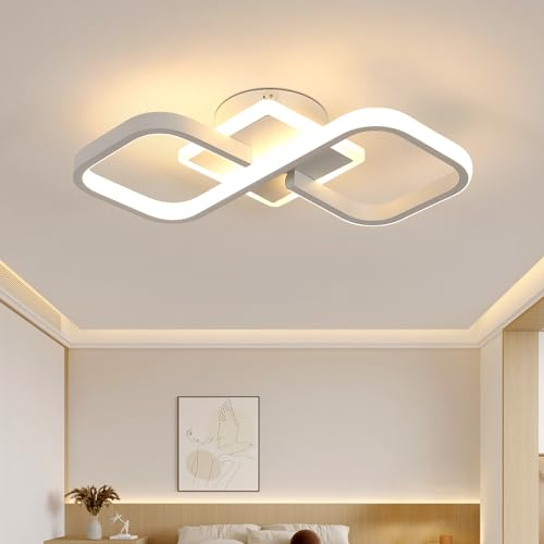 Comely Deckenlampe LED 36W 4000LM, Weiß LED Deckenleuchte Moderne, LED Deckenbeleuchtung für Wohnzimmer Schlafzimmer SalonBalkon, Warmes Weiß 3000k