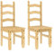vidaXL Essstühle 2 STK., Holzstuhl Stuhl für Esszimmer Küche, Esszimmerstuhl Küchenstuhl Hochlehner, Restaurantstuhl Hotelstuhl, Massivholz Kiefer