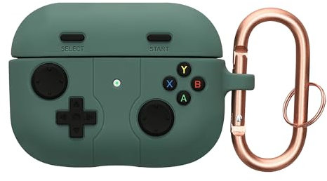 kwmobile Silicone Case Compatible with Apple Airpods Pro 2 Case Cover - Game Controller Green/Black
