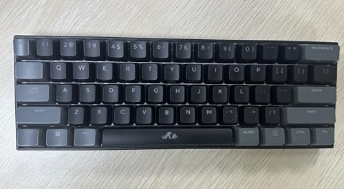Rii Gaming Tastatur Mechanisch, 60% Tastatur Kabellos RGB Beleuchtet mit Rote Schalter und N-Key Rollover für PC/Laptop/PS4/PS5, QWERTZ, Schwarz Grau (Bluetooth/2.4G/Kabel)