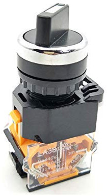 DSZUJTYROP AC 400V 10A 1NO 1NC DPST 22mm Montageloch 2 Positionen Drehwahlschalter mit Verriegelung