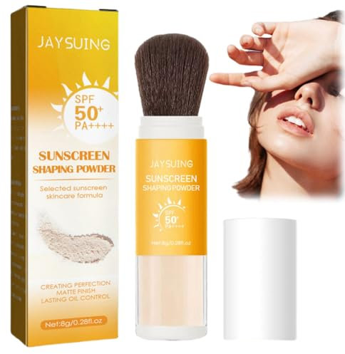 Mineral Powder Sunscreen Brush,Scalp Sunscreen Powder,Mineral Sunscreen Setting Powder,Mineral Face Powder,Spf 50 Powder Sunscreen for Face,Spf Powder,Mineral Makeup,Sun Protection Powder,Matte Powder