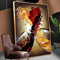 Peinture sur verre de vin rouge en forme de cœur, affiches sur toile, dessin au trait, peinture murale abstraite, images pour salon, décoration d'intérieur, 40 x 60 cm, sans cadre