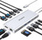 USB C Docking Station Dual Monitor,Triple Display USBC Dock, 14 in 1 Laptop Dockingstation mit 2 * 4K HDMI,DP/Displayport,Ethernet,4*USB,100W PD,USB-C Data,SD/TF,Audio/Mic für Dell HP etc