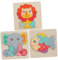 Alasum 3St Puzzle rätselbuch Kinder laubsägen für Kinder Safe Toy Kinder laubsäge Birthday Formsortierer für Kleinkinder Kinder rätsel Lernspielzeug aus Holz Holzspielzeug hölzern