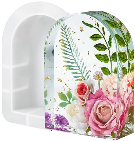 Molde rectangular grande de silicona para fundición de resina, moldes de resina epoxi para flores, decoración de escritorio (arco)