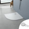 AQUABATOS SMC Duschwanne 90x90 cm 32 mm Weiß Rund Halbrund Viertelkreis Duschtasse Rutschfest für Runddusche Duschkabine Dusche Steinoptik Schieferoptik Superflach mit Siphon/Ablaufgarnitur