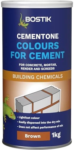 AMK® Evo Stik Cementone Colours For Cement 1kg Russet Brown Colour Concrete Pigment Mortar Easy Mix Dye DIY At Home
