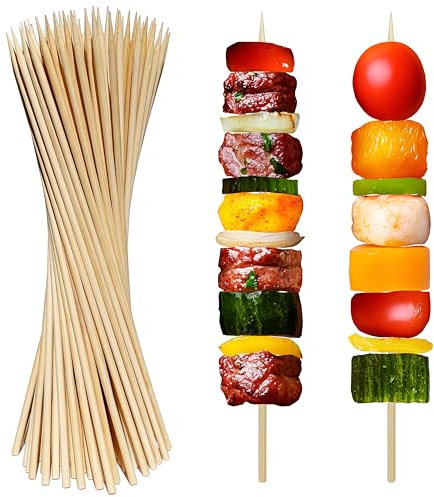 XMZY Natural Bamboo Skewers 12 Inch Wooden Skewers Bamboo Sticks, Kabob Skewers for Grilling, Fruit, BBQ, Shish, Yakitori. More Size Choices 8/10, 100 PCS (12inch X Φ4mm)