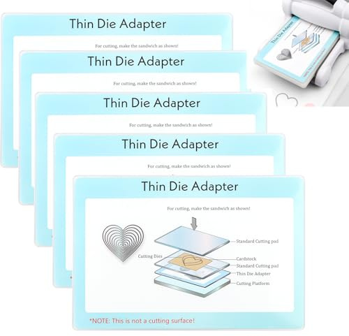CYFUN DESIGN 5 Stück 22,9 x 15,2 cm Standard-Adapter-Pad für Sizzix Big Shot Maschine, dünner Stanzadapter für Stanzmaschine, Schneidpads, Unterlegscheibe, um ein Sandwich für die meisten Thinlits