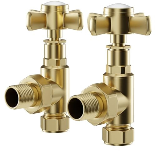 Wholesale Domestic Colore Dias Brushed Brass Traditional Angled Radiator Valves