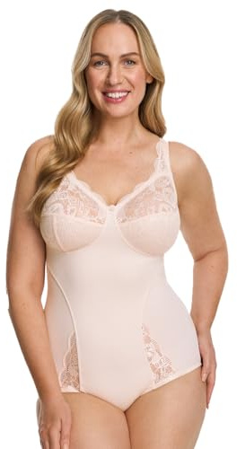 SUSA Damen Body ohne Bügel - Latina 6538 - Bequeme Shapewear Mieder für Frauen - Figurschmeichelndes Design - Ideal für Alltag & besondere Anlässe - Soft Peach, 90D