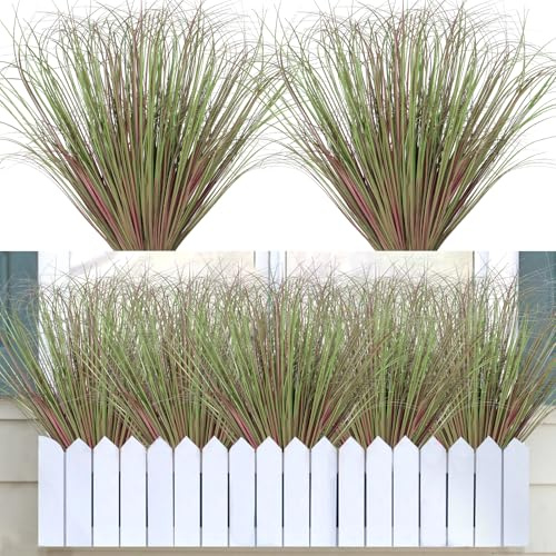 DEMIUKO 10 Stück Künstliche Pflanzen Wie Echt Kunstgras Outdoor Wetterfest | Herbst Kunstpflanzen, Außenbereich Gräser Künstlich, 50cm Balkonpflanzen, Draußen Dekogras, Plants für Garten Topf Haus Deko